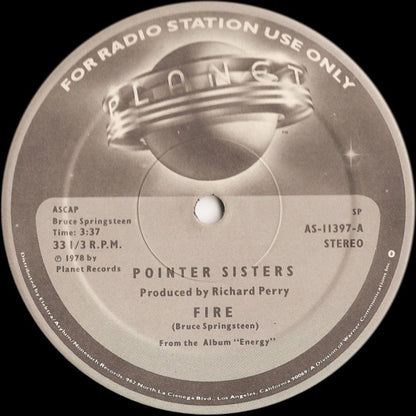 Pointer Sisters : Fire (12", Promo)