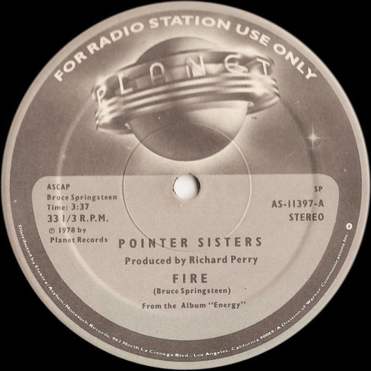 Pointer Sisters : Fire (12", Promo)