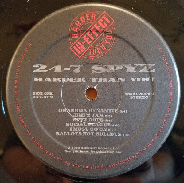 24-7 Spyz : Harder Than You (LP, Album)