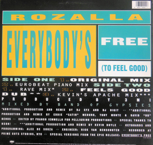 Rozalla : Everybody's Free (To Feel Good) (12")