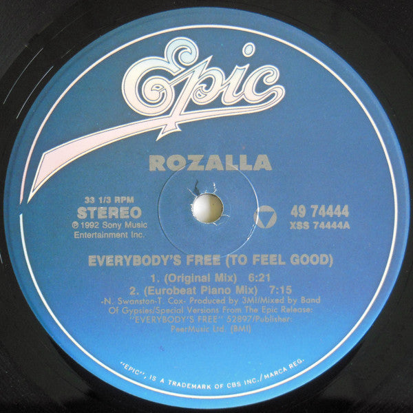 Rozalla : Everybody's Free (To Feel Good) (12")