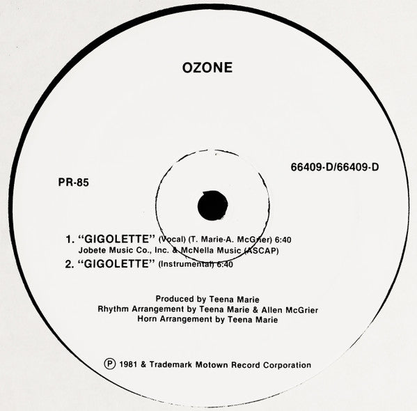 Billy Preston & Syreeta / Ozone (5) : Just For You (Put The Boogie In Your Body) / Gigolette (12")