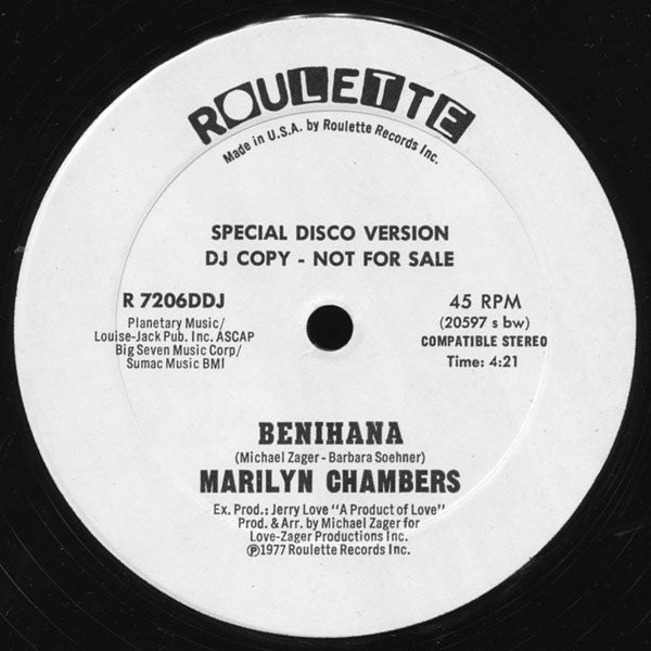 Marilyn Chambers : Benihana (12", Promo)