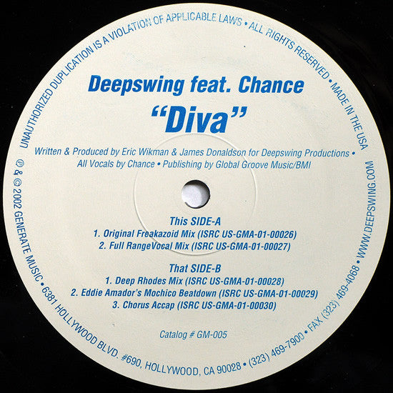 Deepswing* Feat. Chance : Diva (12")