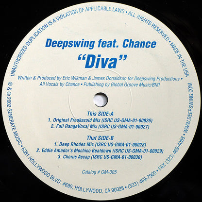Deepswing* Feat. Chance : Diva (12")