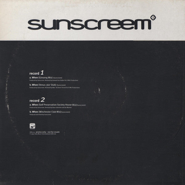 Sunscreem : When (The Underground Mixes) (2x12", Promo)