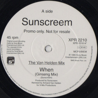 Sunscreem : When (The Underground Mixes) (2x12", Promo)