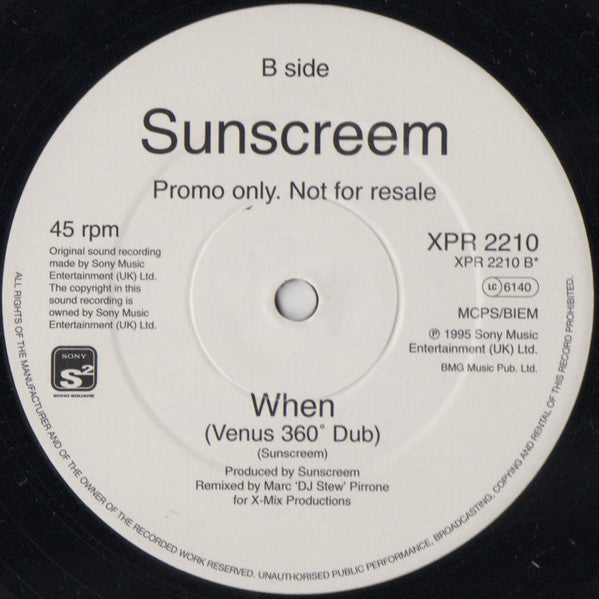 Sunscreem : When (The Underground Mixes) (2x12", Promo)