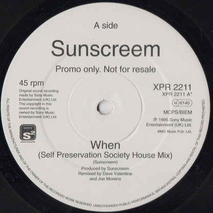 Sunscreem : When (The Underground Mixes) (2x12", Promo)