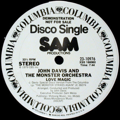 John Davis And The Monster Orchestra* : Love Magic / Holler (12", Single, Promo)