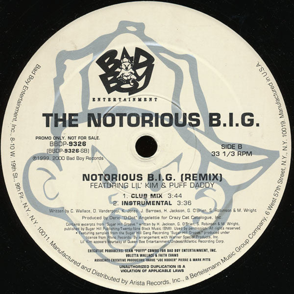The Notorious B.I.G.* : Notorious B.I.G. (Remix) (12", Promo)