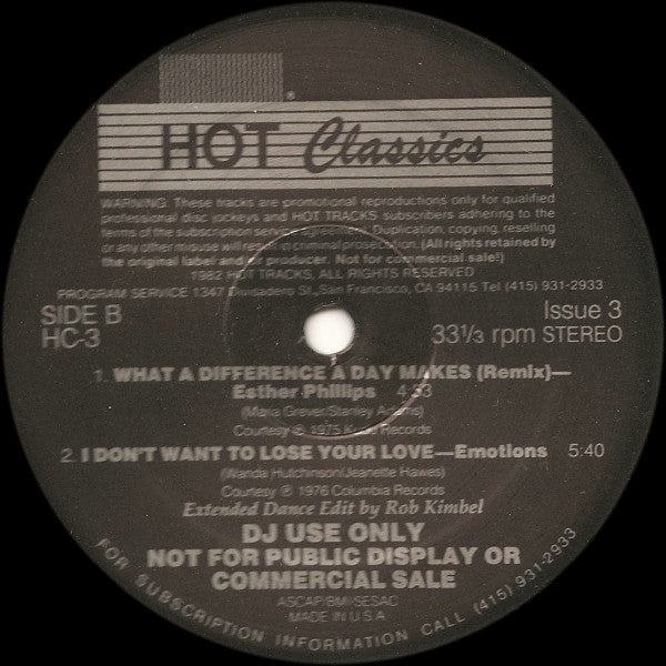 Various : Hot Classics, Issue 3 (12", EP, Comp, Promo)