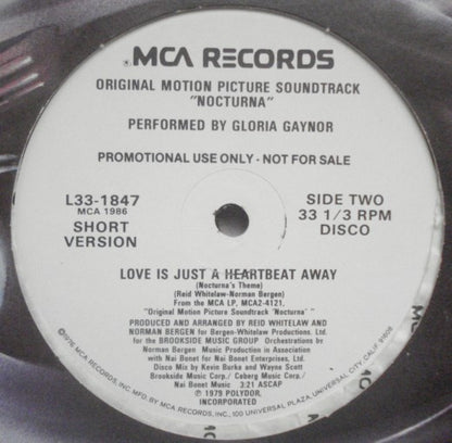 Gloria Gaynor : Love Is Just A Heartbeat Away (12", Promo)