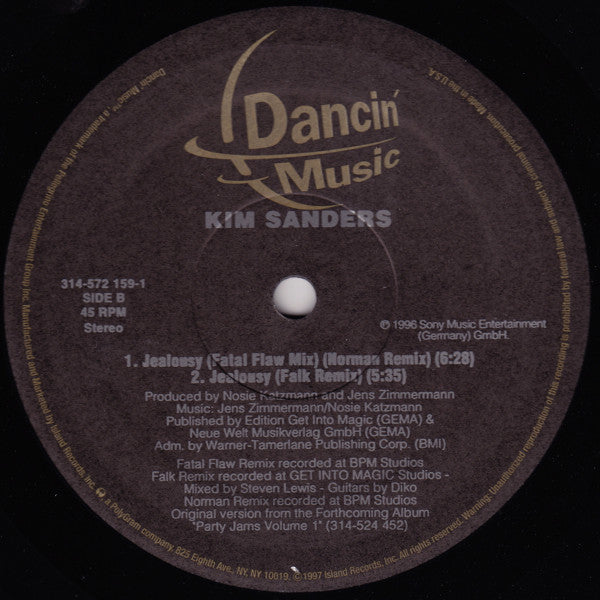 Kim Sanders : Jealousy (12")