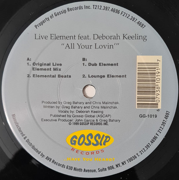 Live Element : All Your Lovin' (12")