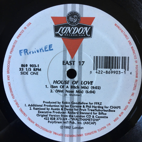 East 17 : House Of Love (12")