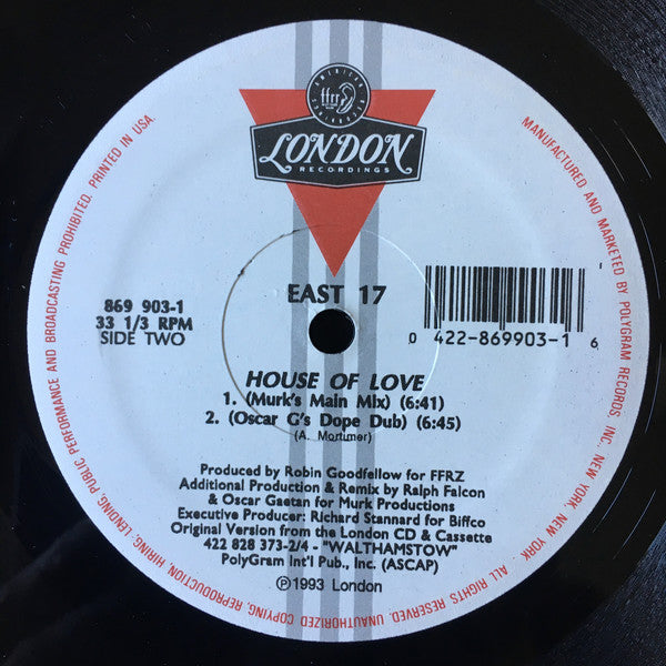 East 17 : House Of Love (12")