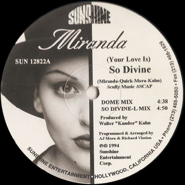 Miranda (3) : (Your Love Is) So Divine (12")