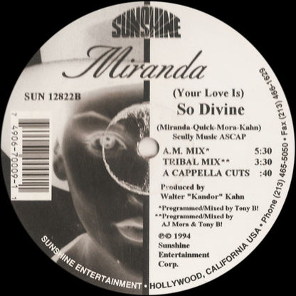 Miranda (3) : (Your Love Is) So Divine (12")
