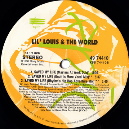 Lil' Louis & The World : Saved My Life (12")