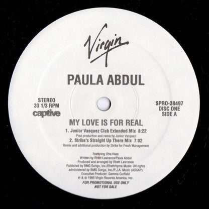 Paula Abdul : My Love Is For Real (2x12", Promo)
