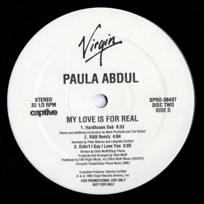 Paula Abdul : My Love Is For Real (2x12", Promo)