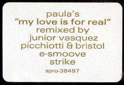 Paula Abdul : My Love Is For Real (2x12", Promo)