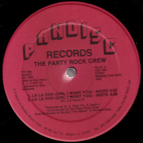 Party Rock Crew : La La Ooh (Girl I Want You) (12", Red)