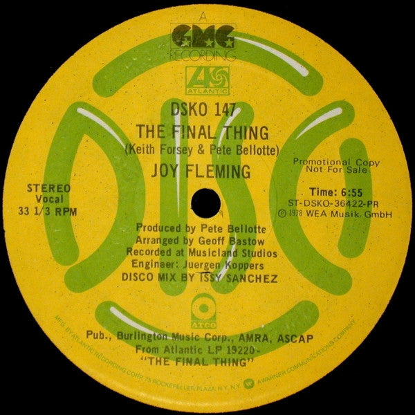 Joy Fleming : The Final Thing (12", Promo)