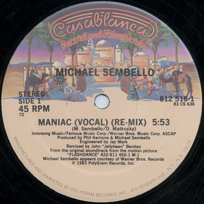 Michael Sembello : Maniac (12", Single, 72)