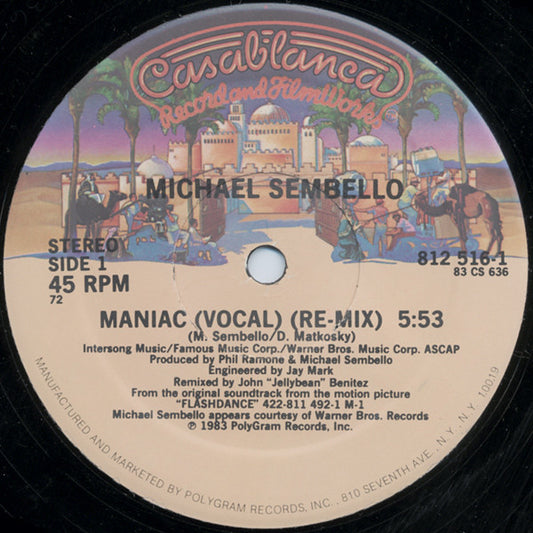 Michael Sembello : Maniac (12", Single, 72)