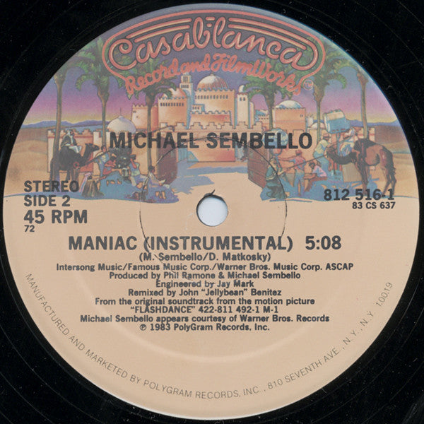 Michael Sembello : Maniac (12", Single, 72)