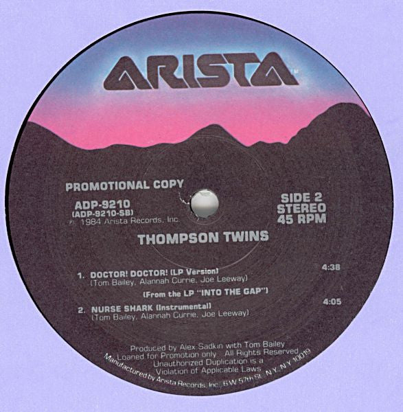 Thompson Twins : Doctor! Doctor! (12", Single, Promo)