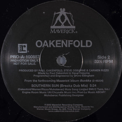 Oakenfold* : Ready, Steady, Go / Southern Sun (12", Promo)