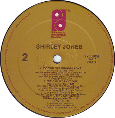 Shirley Jones : Do You Get Enough Love (12")