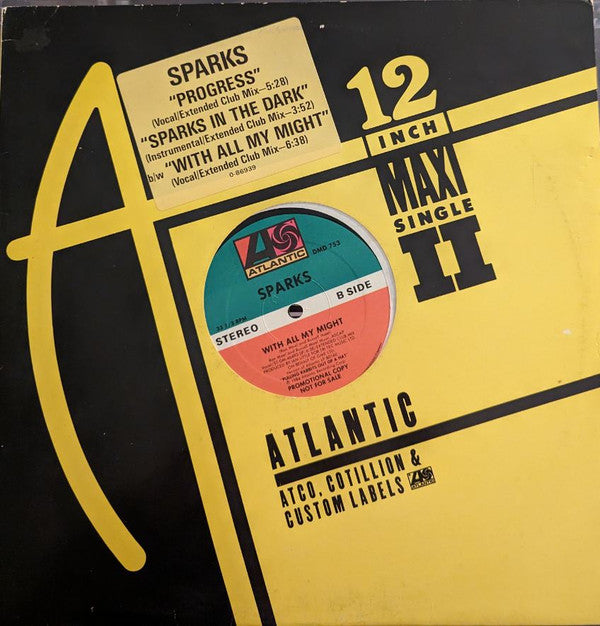 Sparks : Progress (12", Maxi, Promo, SP )
