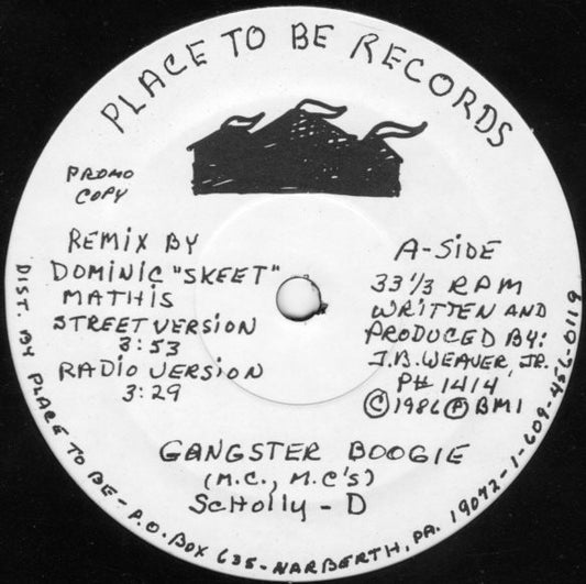 Scholly-D* : Gangster Boogie (M.C., M.C's) / Maniac (12", Promo)