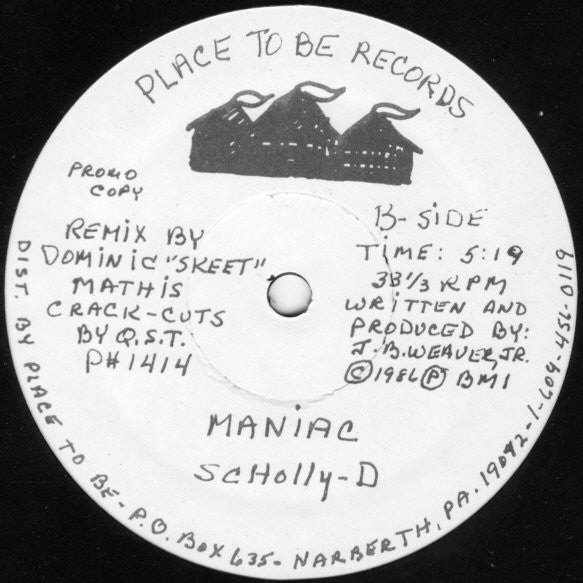 Scholly-D* : Gangster Boogie (M.C., M.C's) / Maniac (12", Promo)