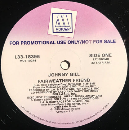 Johnny Gill : Fairweather Friend (12", Single, Promo)