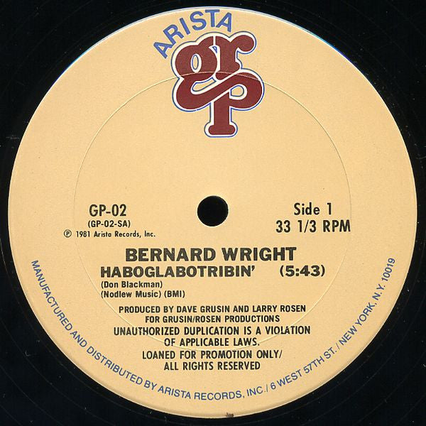 Bernard Wright : Haboglabotribin' (12", Promo)