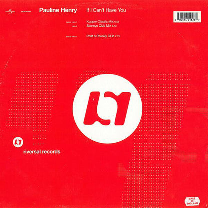 Pauline Henry : If I Can't Have You (12")