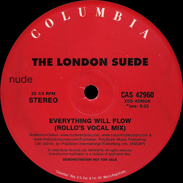 Suede : Everything Will Flow (12", Promo)