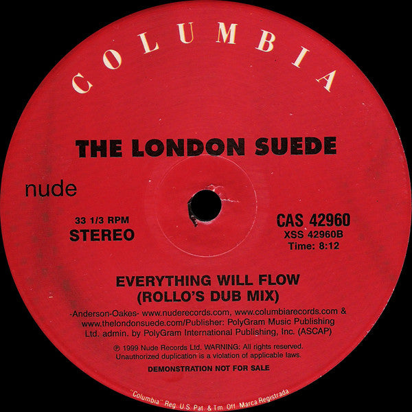Suede : Everything Will Flow (12", Promo)