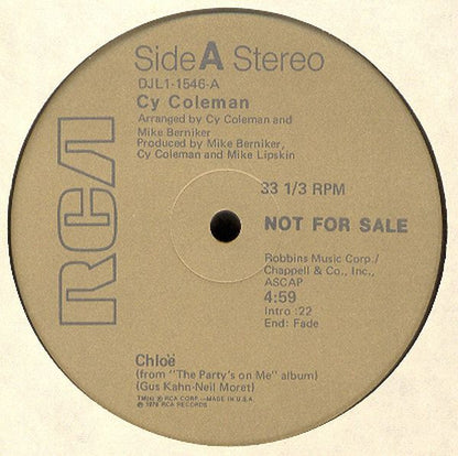 Cy Coleman : Chloë (12", S/Sided, Promo)