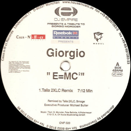 Giorgio* : E=MC² (12")
