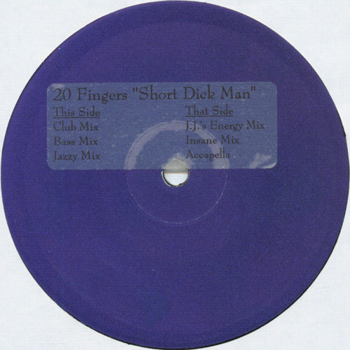 20 Fingers : Short Dick Man (12", Promo, W/Lbl)