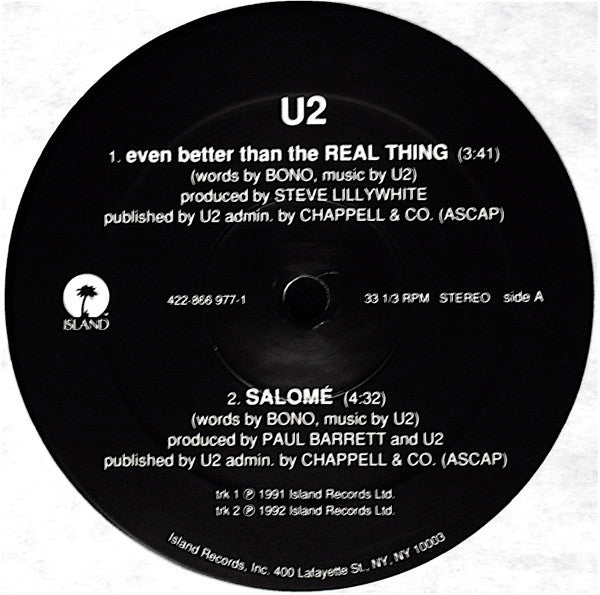 U2 : Even Better Than The Real Thing (12", Single)