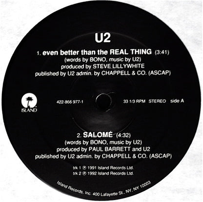 U2 : Even Better Than The Real Thing (12", Single)
