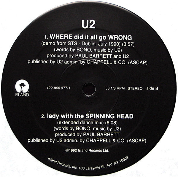 U2 : Even Better Than The Real Thing (12", Single)