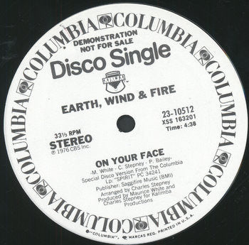 Earth, Wind & Fire : Saturday Nite (12", Single, Promo)